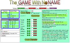 Current Create Character page